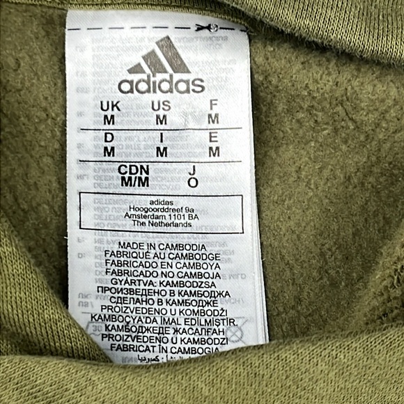 Adidas Men’s Green With White Logo Pullover Hoodie Size Medium Pre Owned - Picture 2 of 10